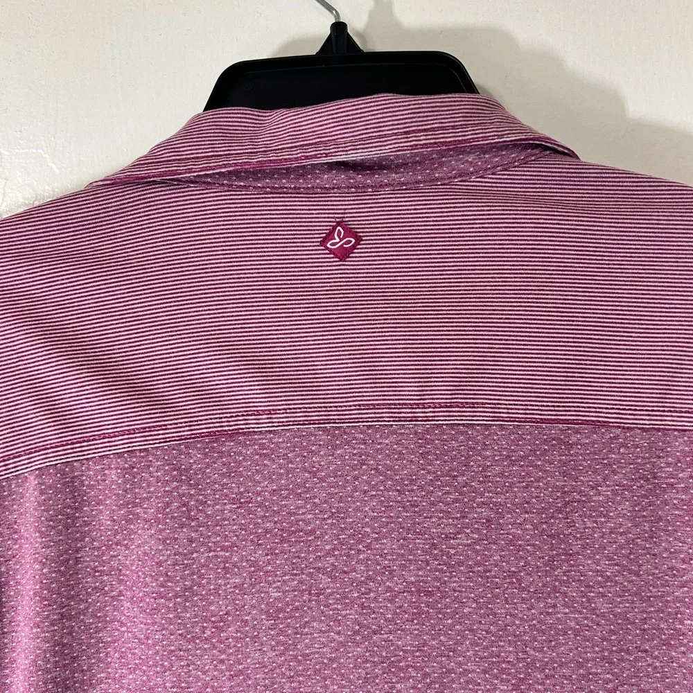 Prana Kinley in Vivid Viola Pinstripe Outdoor Shirt Top Long Sleeve Stretch Sz M - Picture 13 of 14